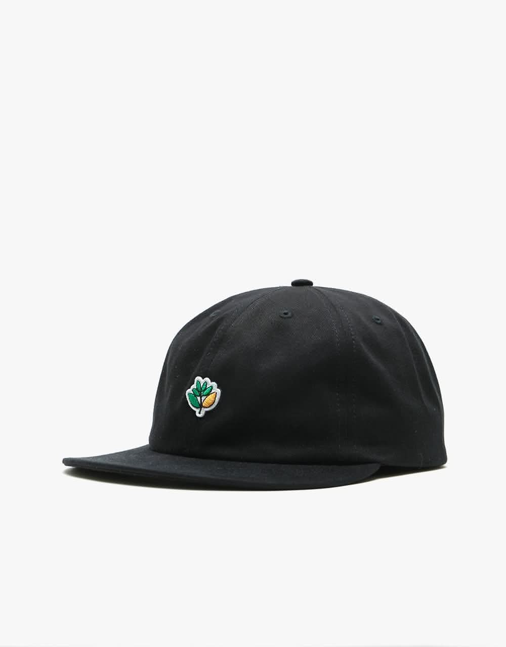 Magenta Plant 6 Panel Cap - Black