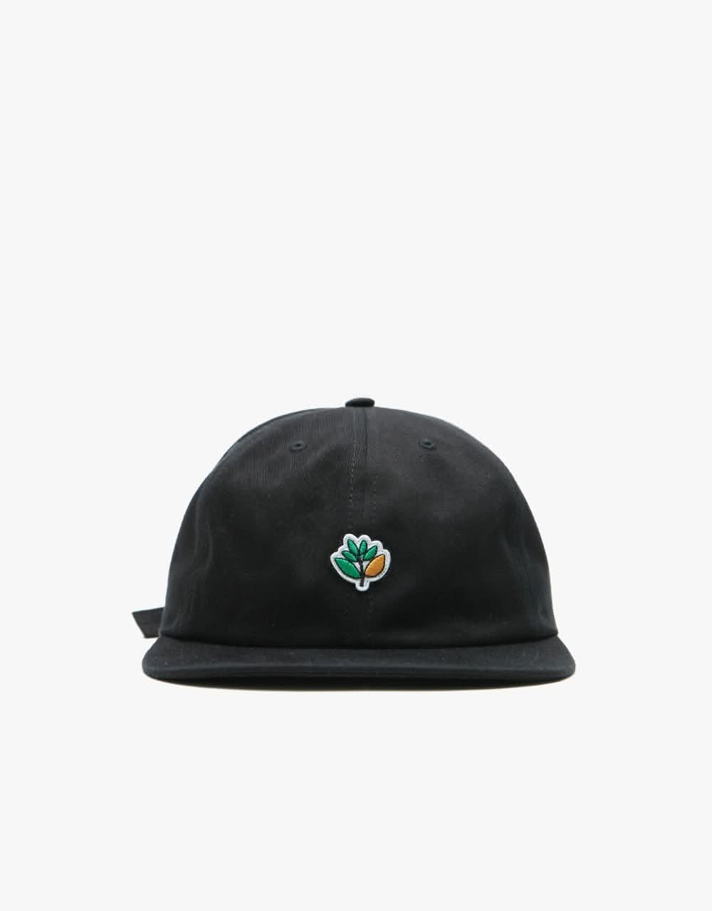 Magenta Plant 6 Panel Cap - Black