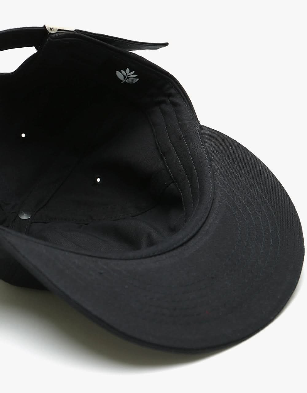 Magenta Plant 6 Panel Cap - Black