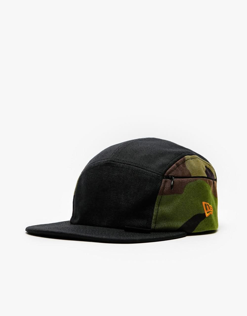 New Era x Cordura Camo Side 5 Panel Cap - Black