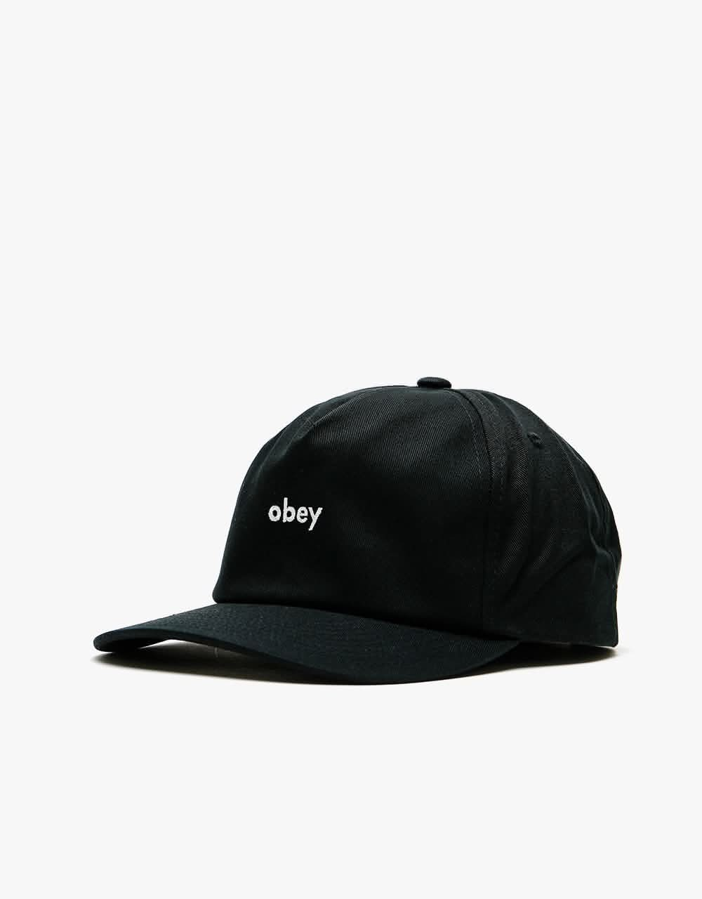 Obey Lowercase Snapback Cap - Black