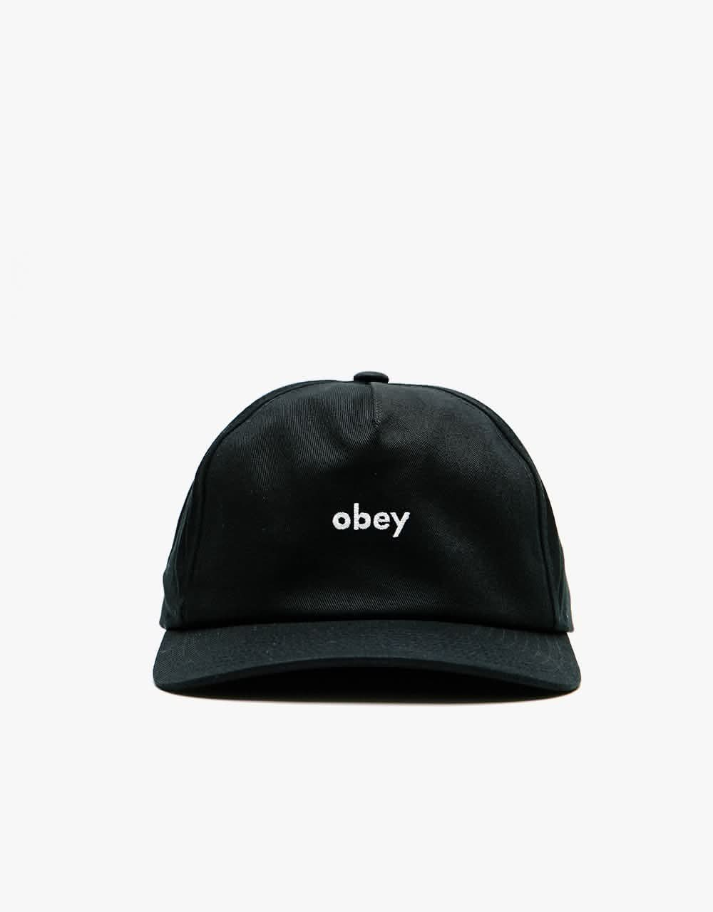 Obey Lowercase Snapback Cap - Black