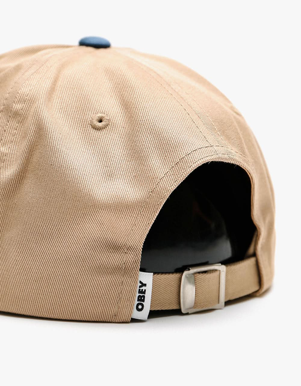 Obey Universe 6 Panel Strapback Cap - Light Khaki Multi