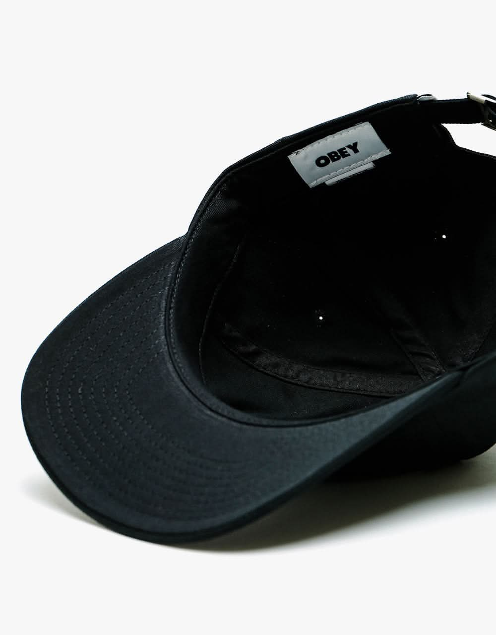 Obey Hell On Earth 6 Panel Strapback Cap - Black