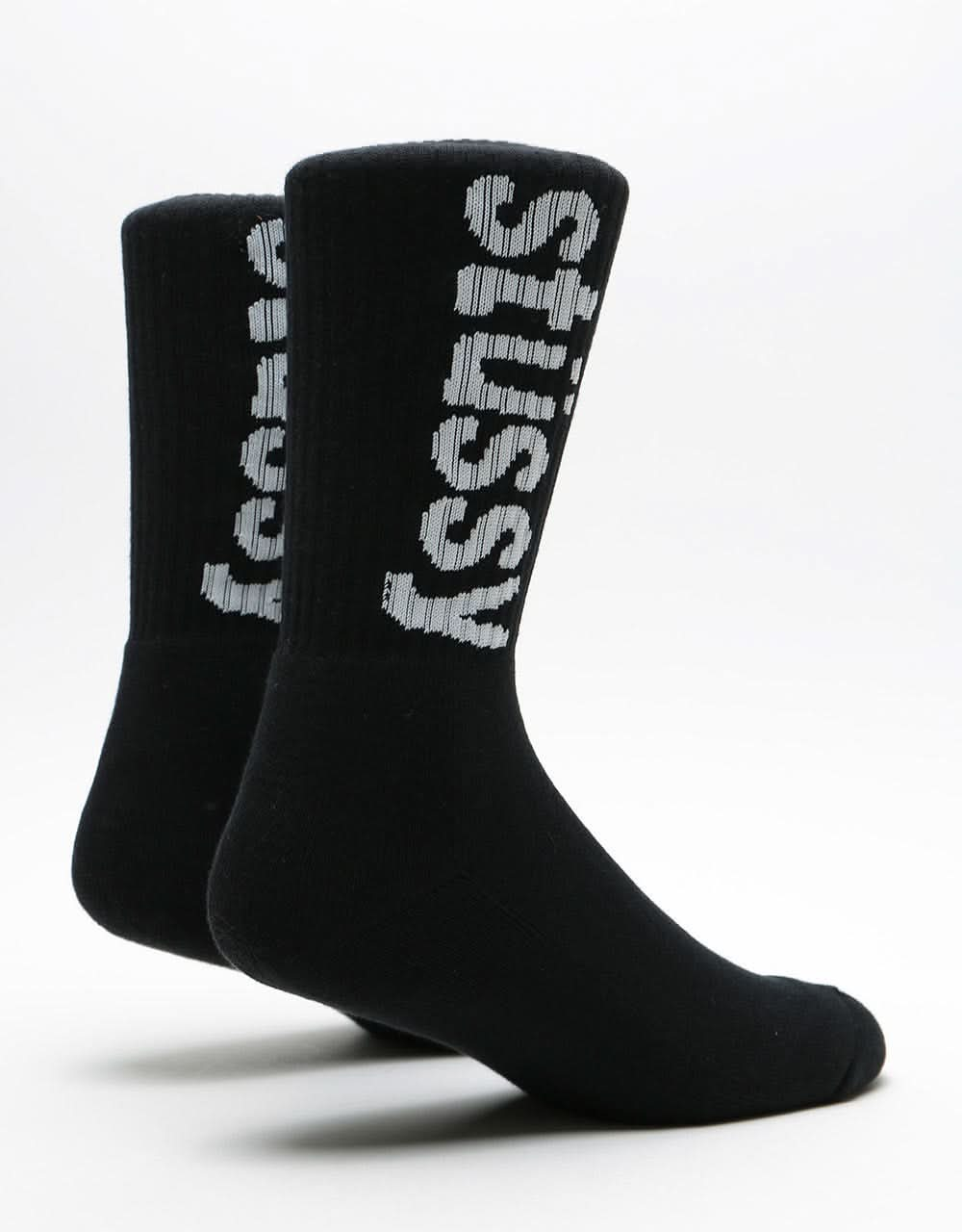 Stüssy Helvetica Jacquard Crew Socks - Black