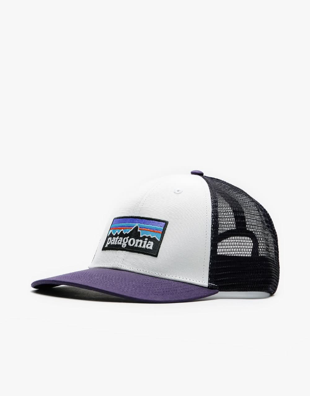 Patagonia P-6 Logo LoPro Trucker Cap - White/Piton Purple