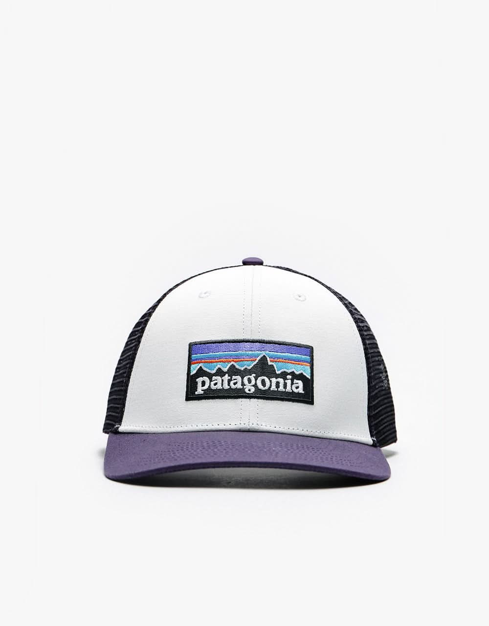 Patagonia P-6 Logo LoPro Trucker Cap - White/Piton Purple