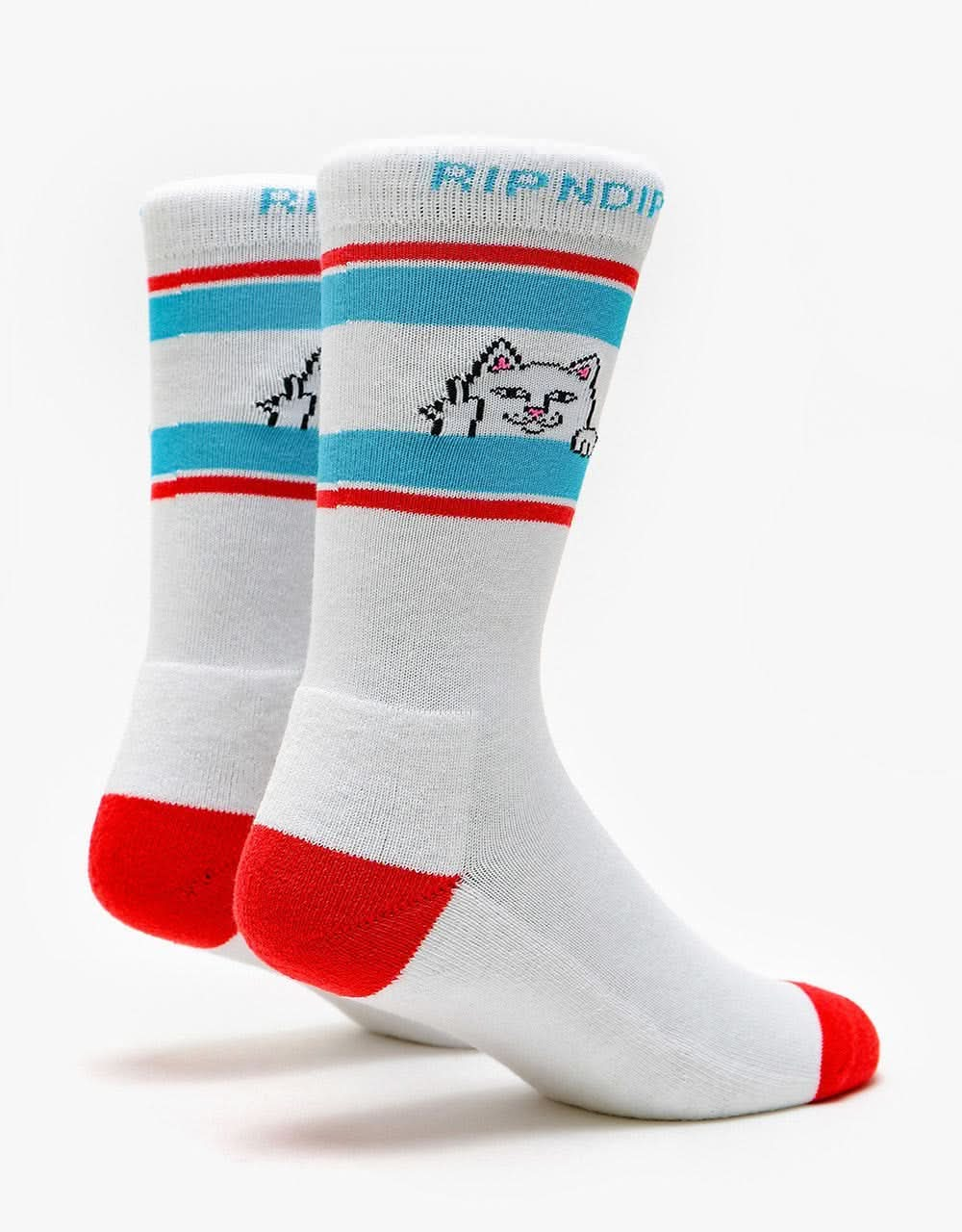 RIPNDIP Peeking Nermal Socks - Red/ Blue