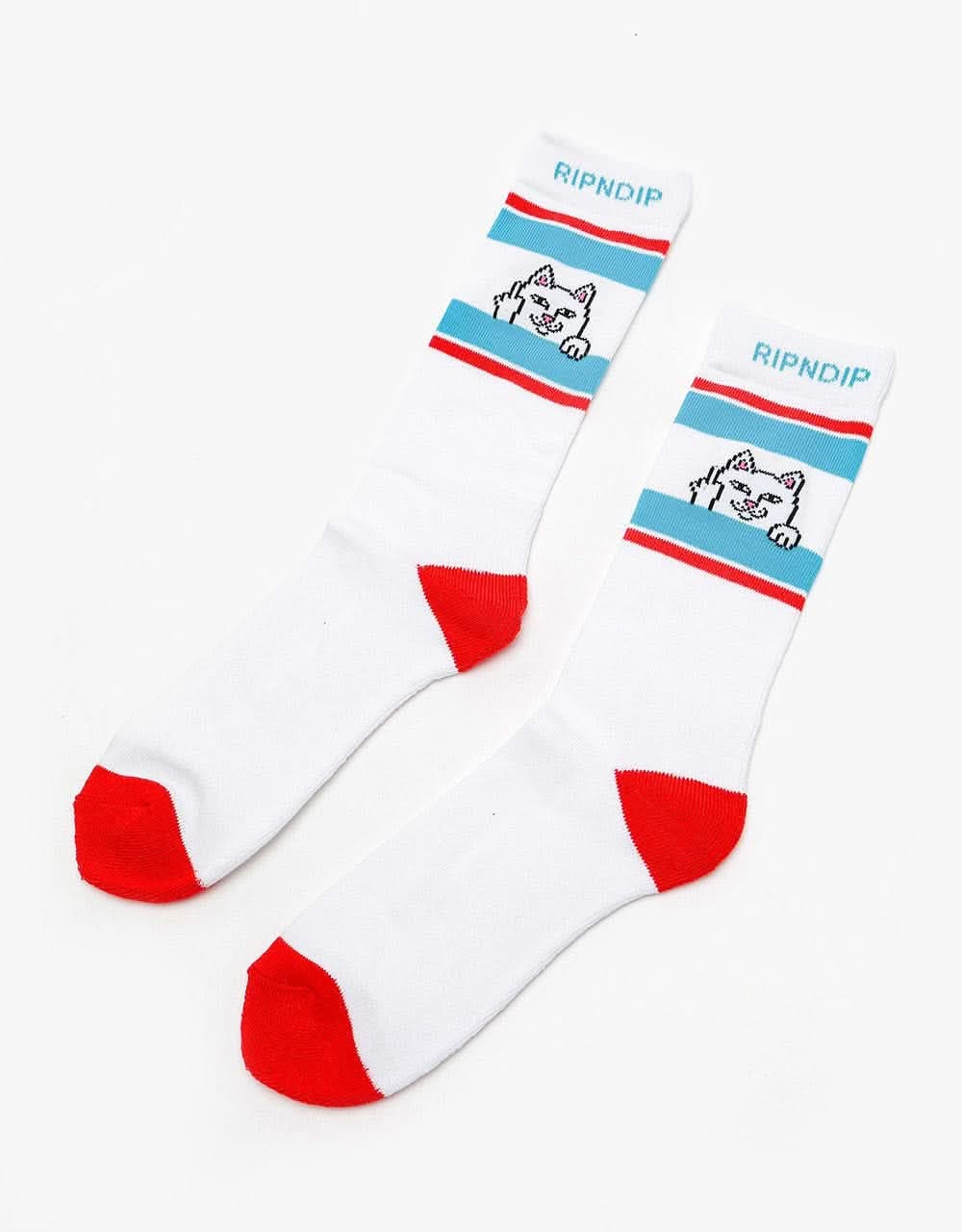 RIPNDIP Peeking Nermal Socks - Red/ Blue