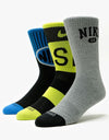 Nike SB Everyday Max Lightweight Socks 3 Pack - Multi-Color