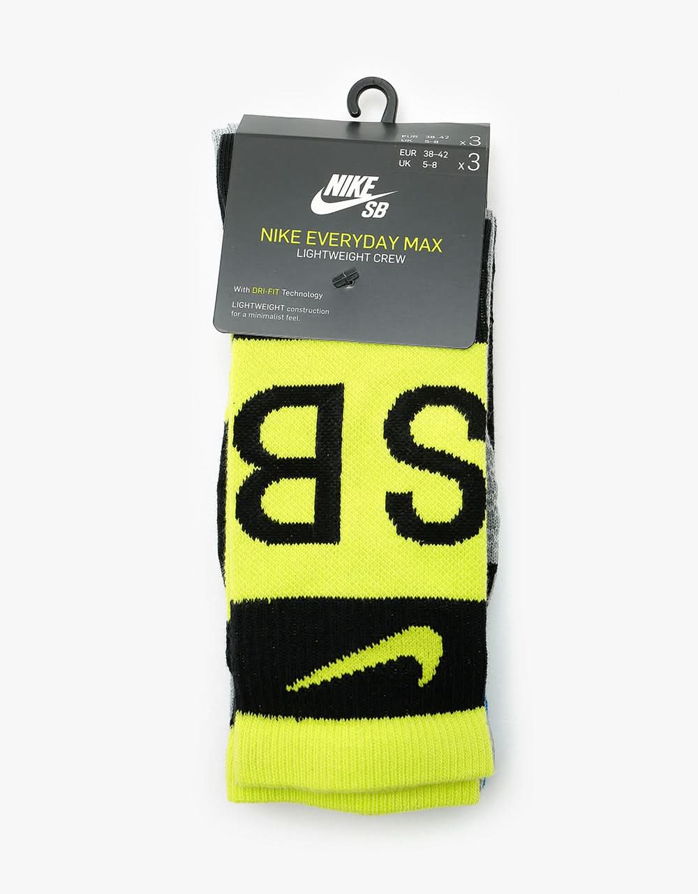 Nike SB Everyday Max Lightweight Socks 3 Pack - Multi-Color