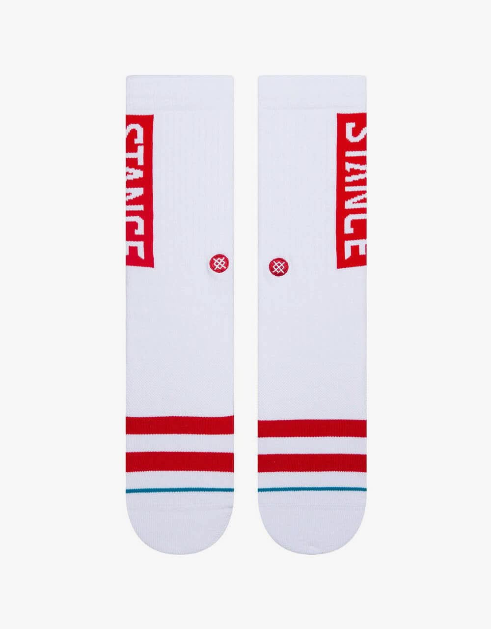 Stance OG Classic Crew Socks - White/Red