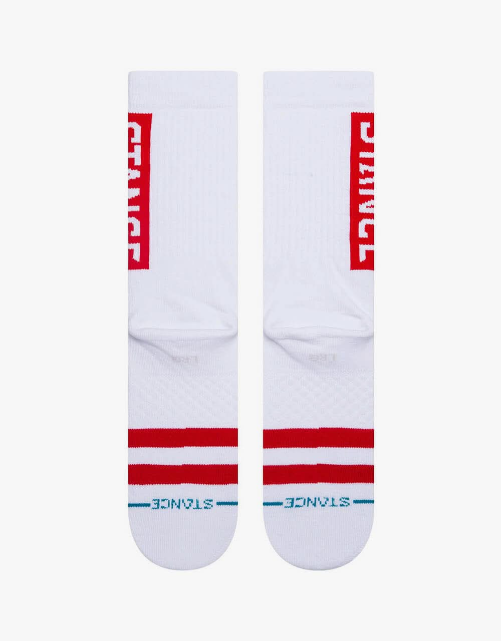 Stance OG Classic Crew Socken – Weiß/Rot