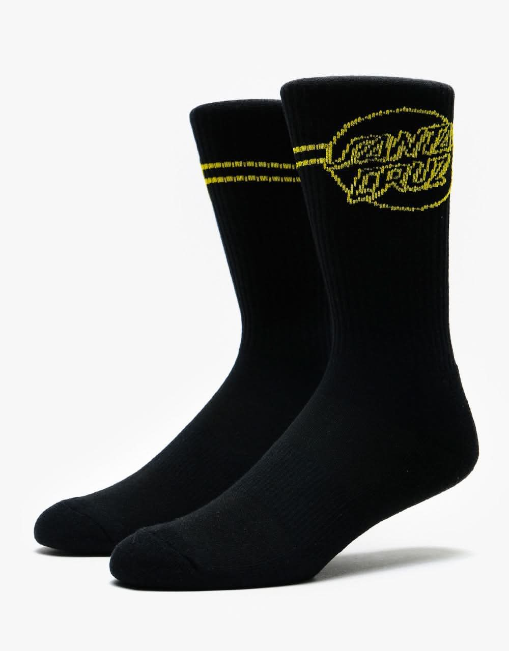 Santa Cruz Opus Dot Stripe Socks - Black/Yellow