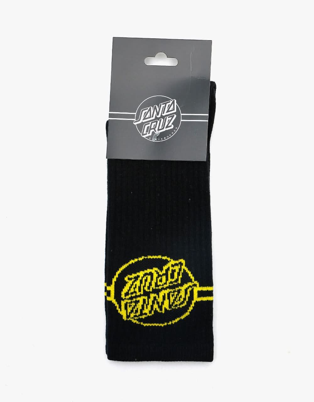 Santa Cruz Opus Dot Stripe Socks - Black/Yellow