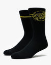 Santa Cruz Opus Dot Stripe Socks - Black/Yellow