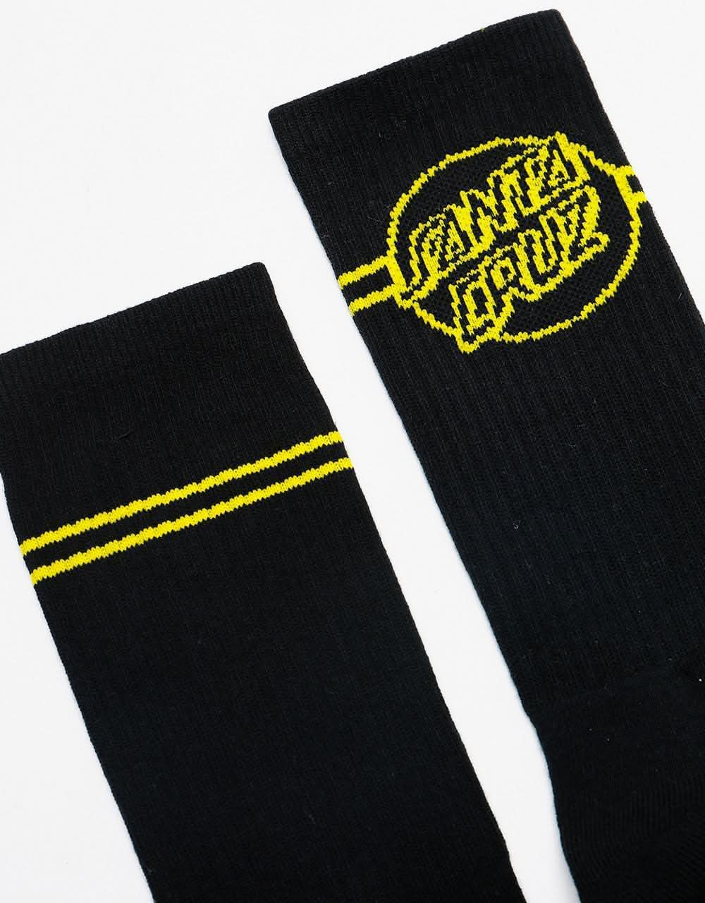 Santa Cruz Opus Dot Stripe Socks - Black/Yellow