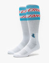 Santa Cruz Screaming Strip Stripe Socks - White