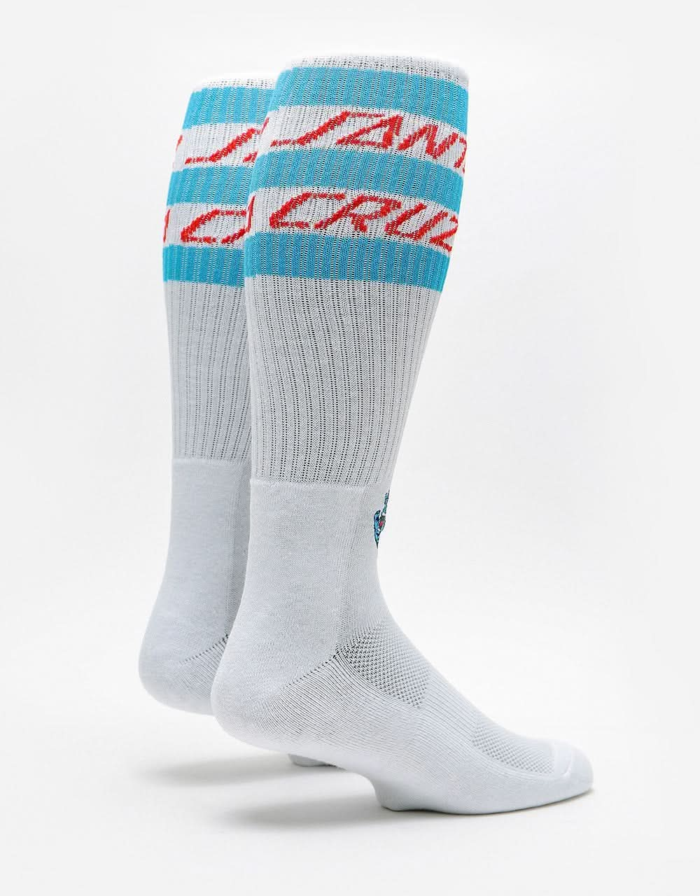 Santa Cruz Screaming Strip Stripe Socks - White