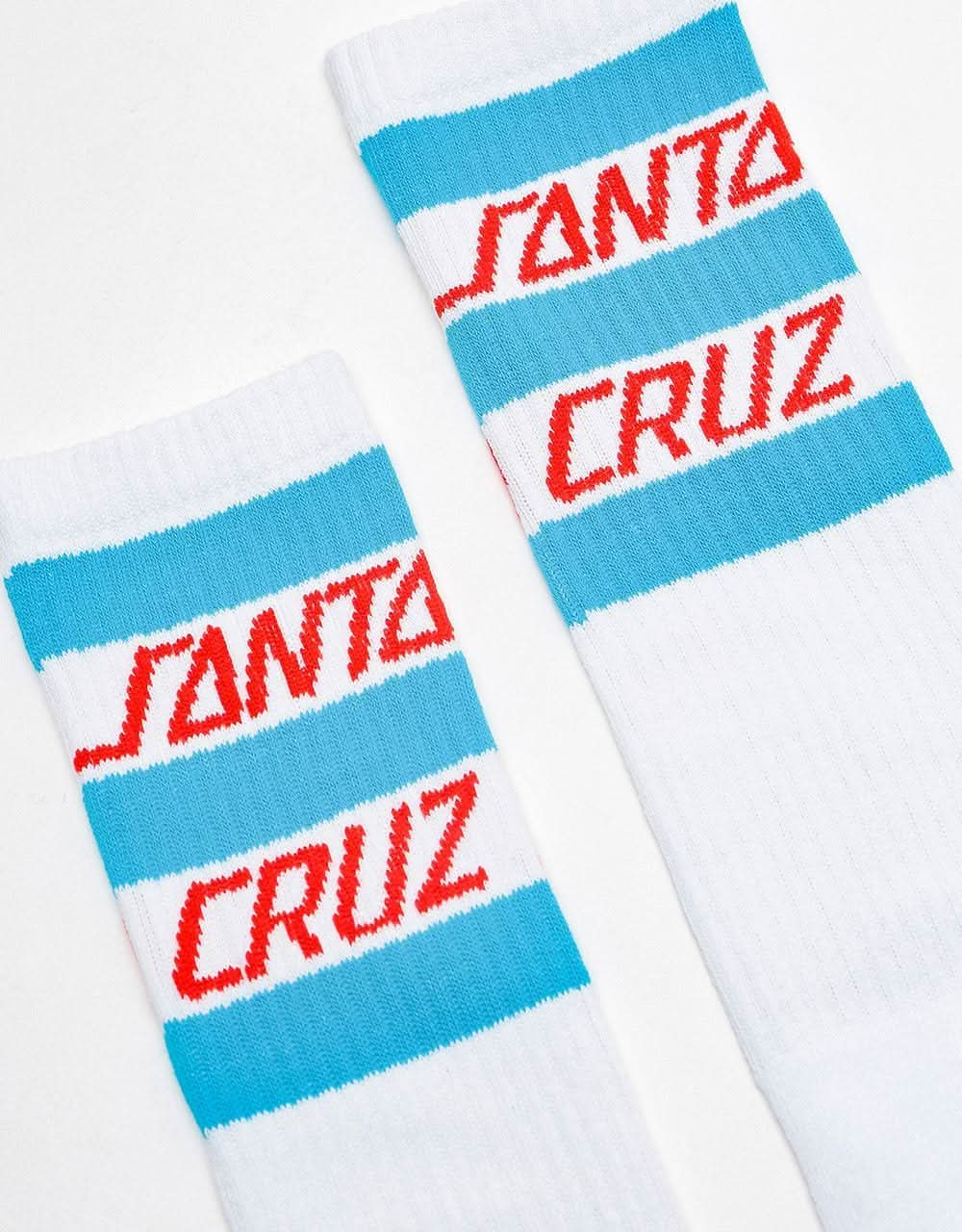 Santa Cruz Screaming Strip Stripe Socks - White