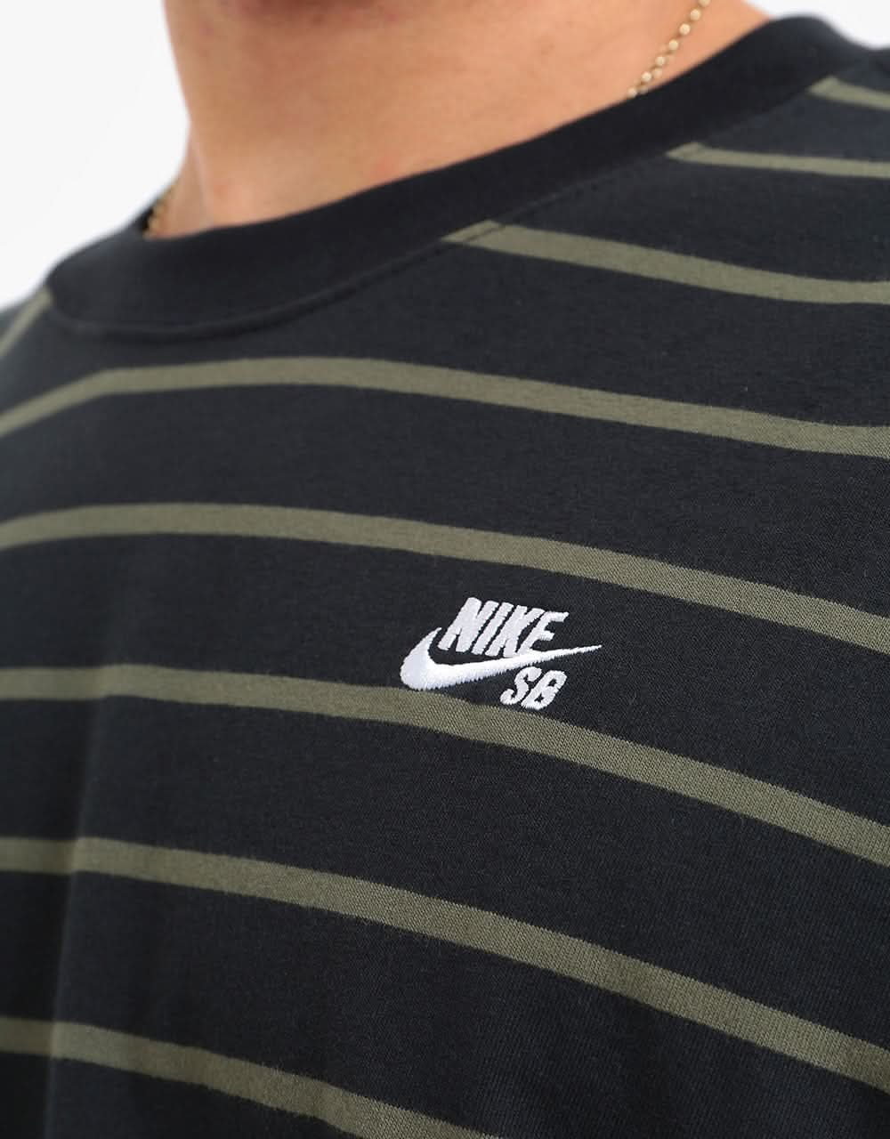 Nike SB YD Stripe T-Shirt - Black/Cargo Khaki