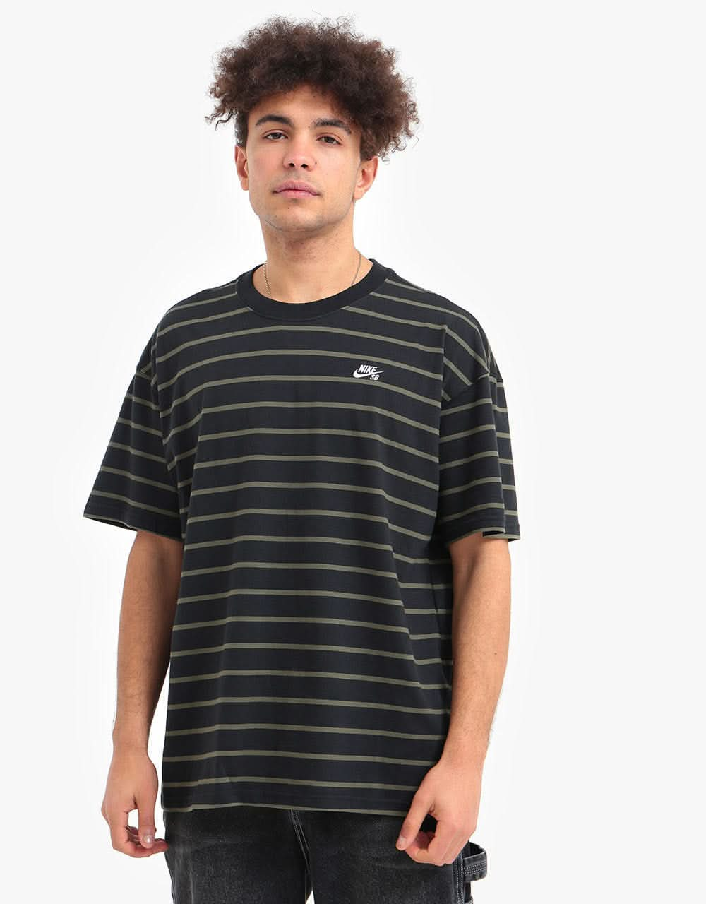 Nike SB YD Stripe T-Shirt - Black/Cargo Khaki