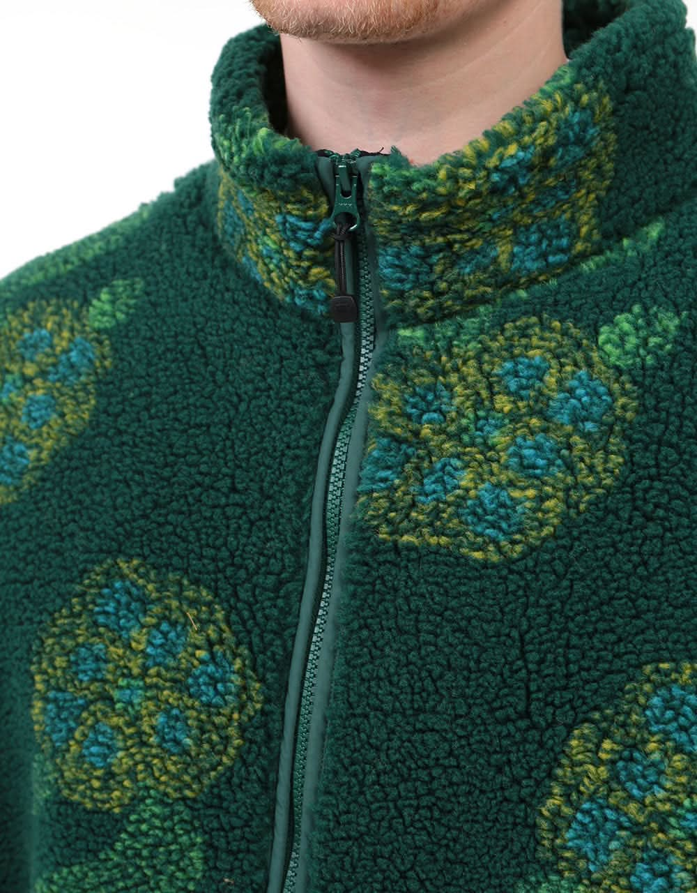 Stüssy Flor Sherpa Mock Neck Fleece - Green