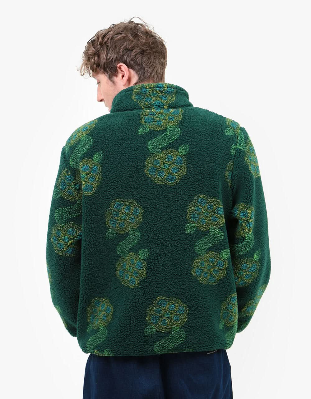 Stüssy Flor Sherpa Mock Neck Fleece - Green