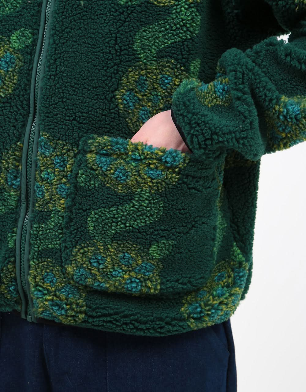 Stüssy Flor Sherpa Mock Neck Fleece - Green