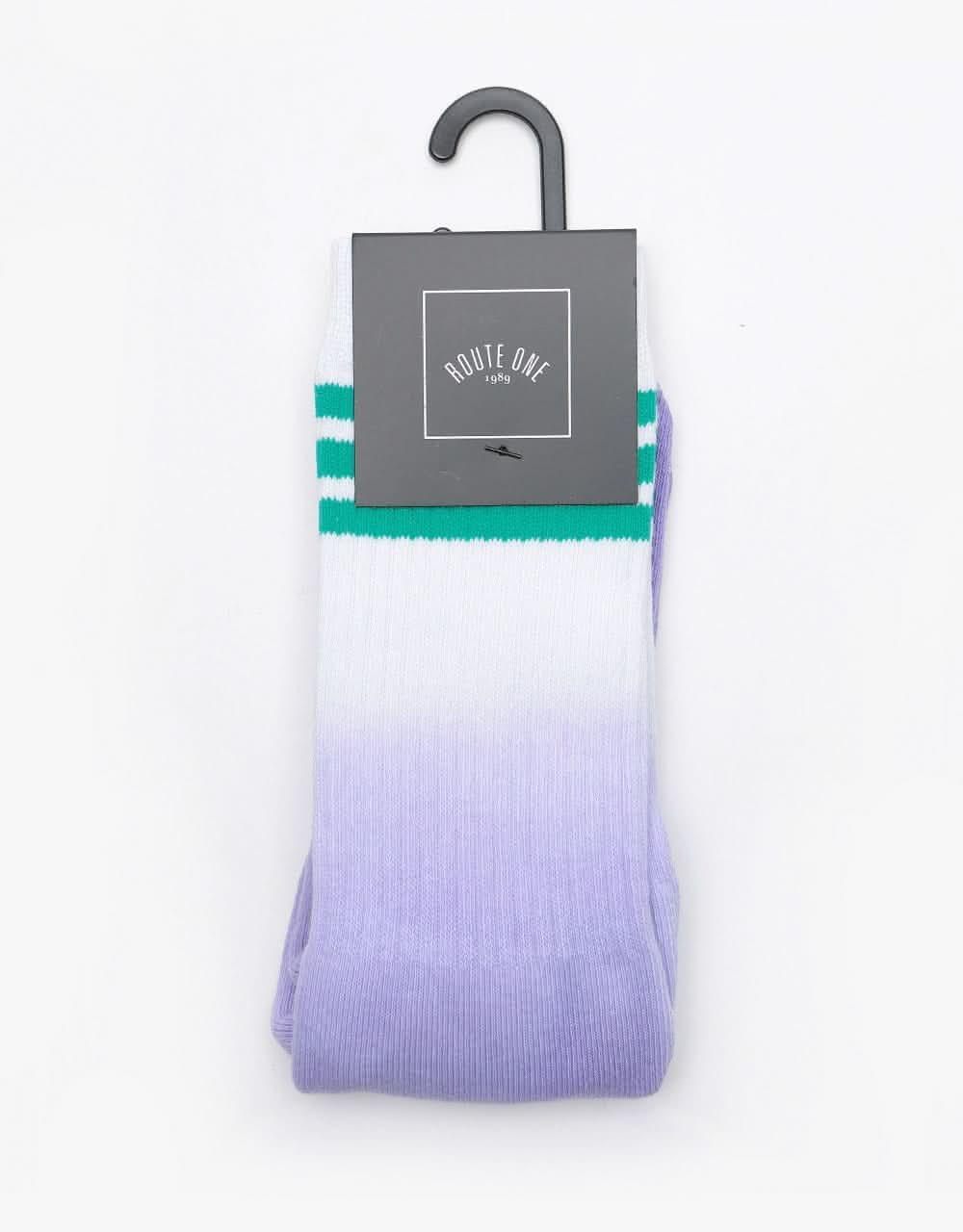 Route One Dipped Socks - Purple/White