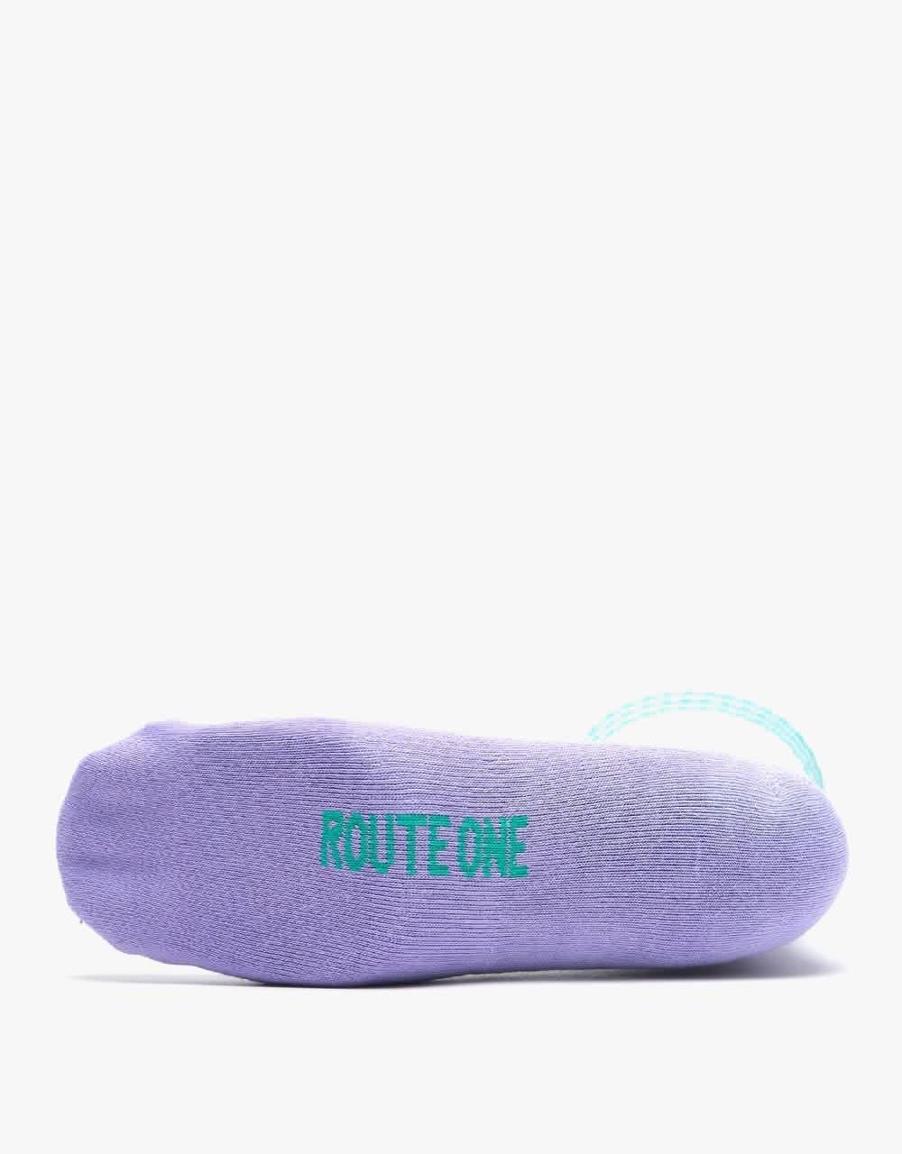 Route One Dipped Socks - Purple/White