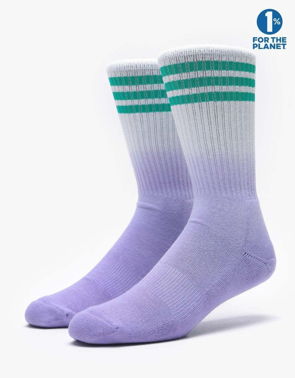 Route One Dipped Socks - Purple/White