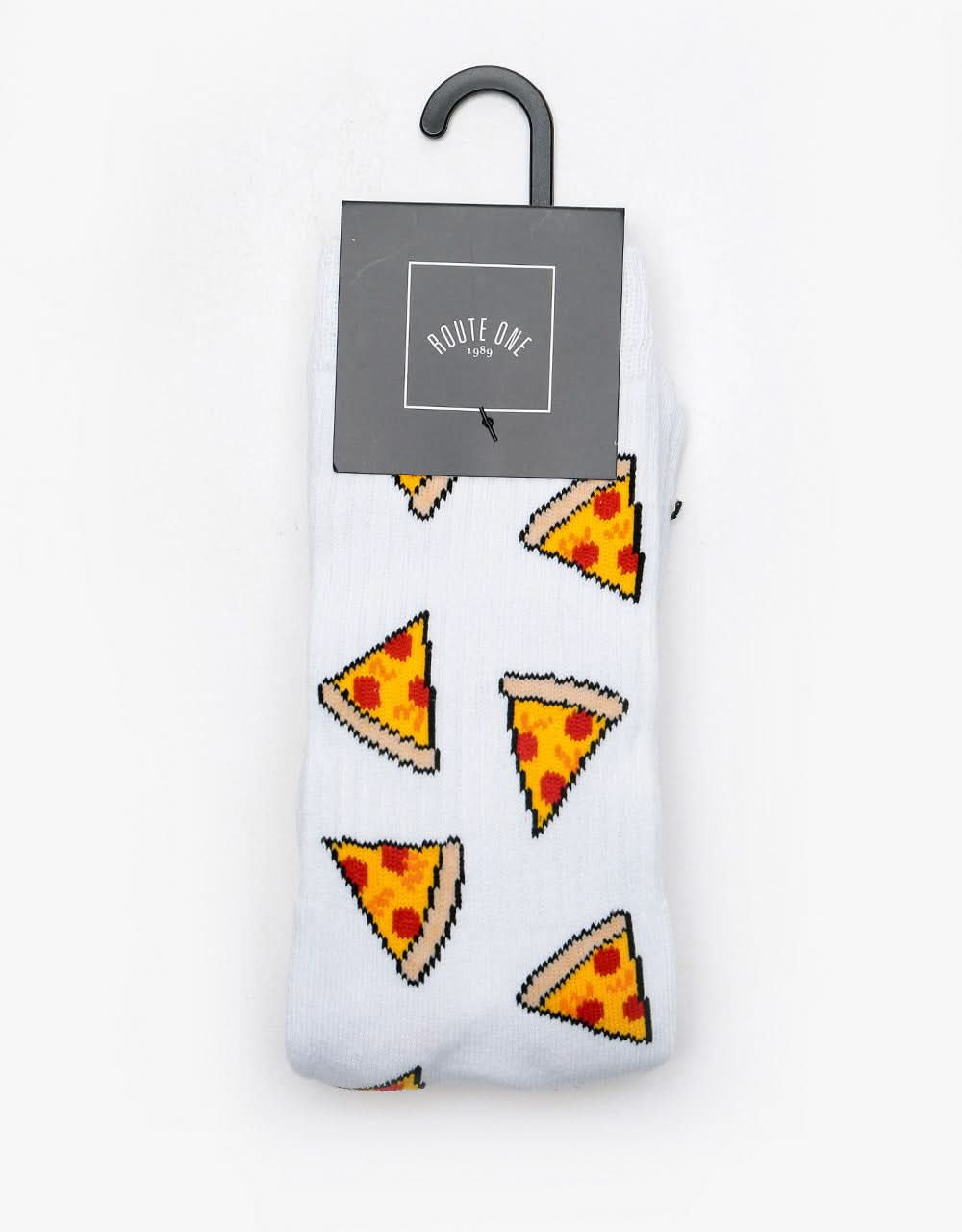 Route One Pizza Socks - White