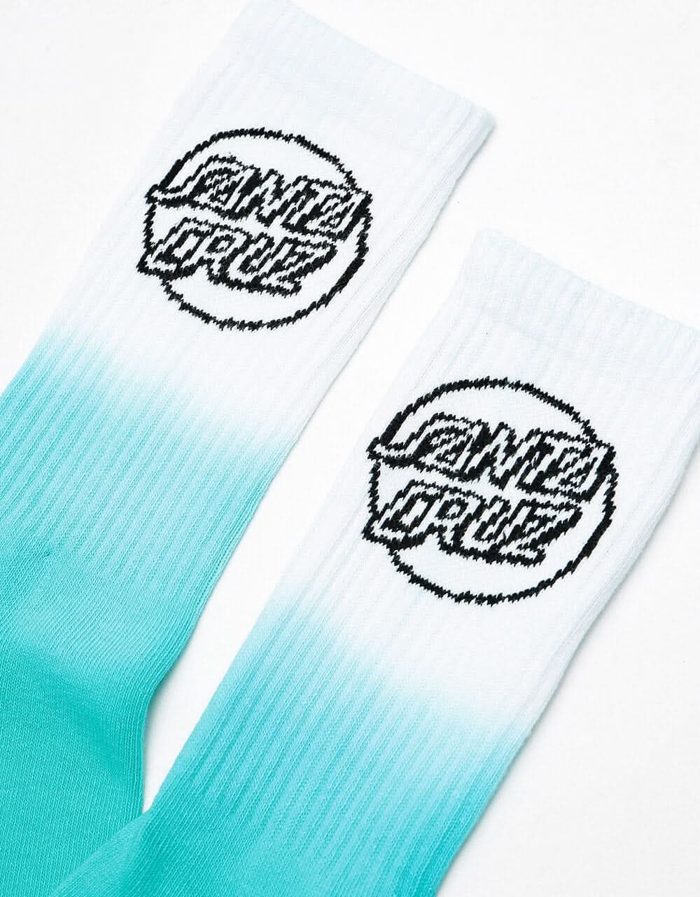 Santa Cruz Bogus Dot Fade Socks - White/Aqua