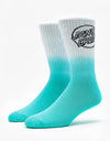 Santa Cruz Bogus Dot Fade Socks - White/Aqua