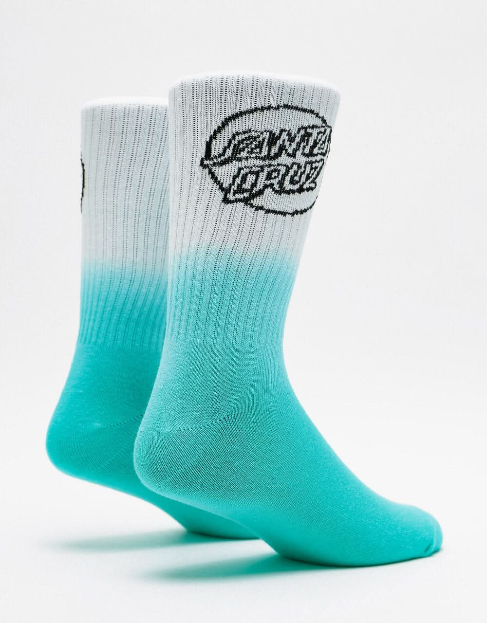 Santa Cruz Bogus Dot Fade Socks - White/Aqua