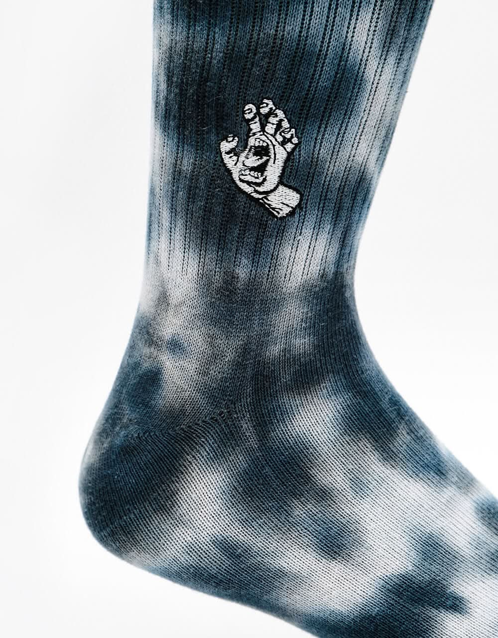 Santa Cruz Mini Mono Hand Tie Dye Socks - Black Spiral