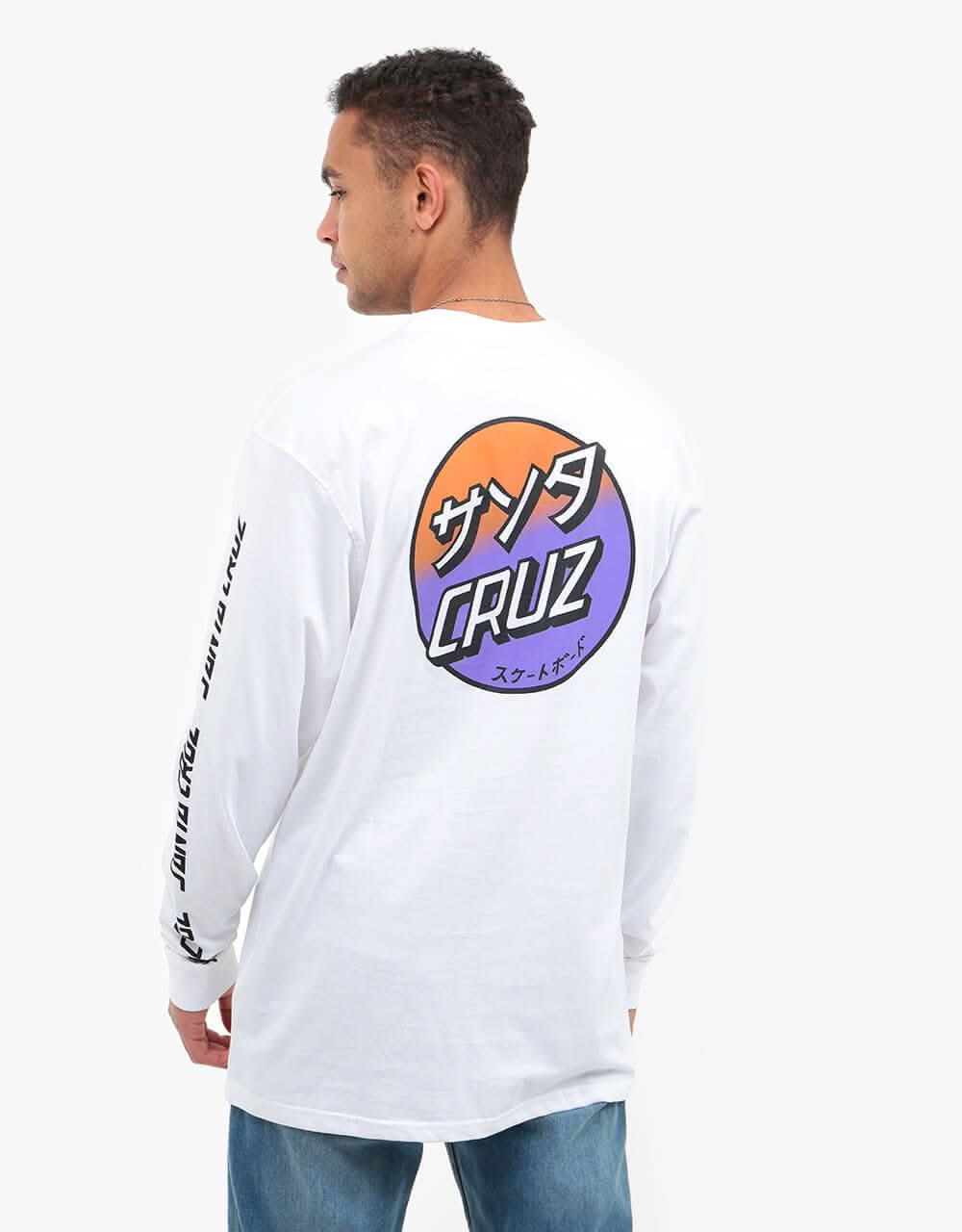 Santa Cruz Mixed Up Dot Fade L/S T-Shirt - White