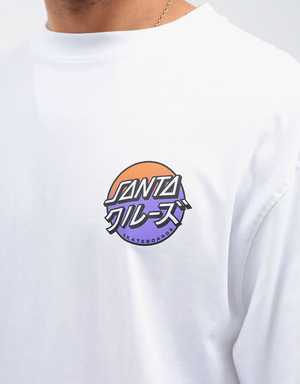 Santa Cruz Mixed Up Dot Fade L/S T-Shirt - White