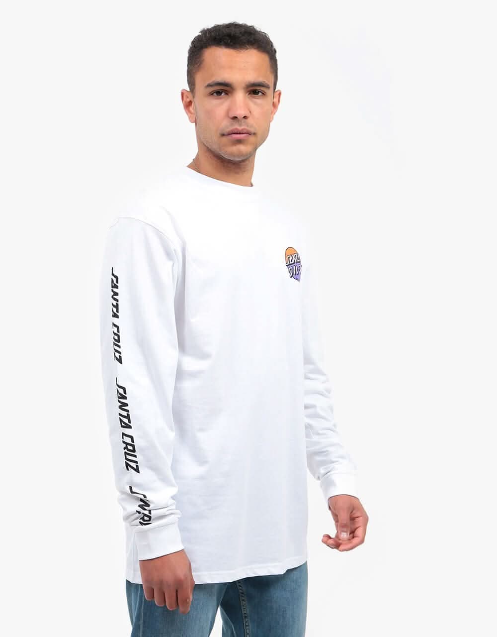 Santa Cruz Mixed Up Dot Fade L/S T-Shirt - White