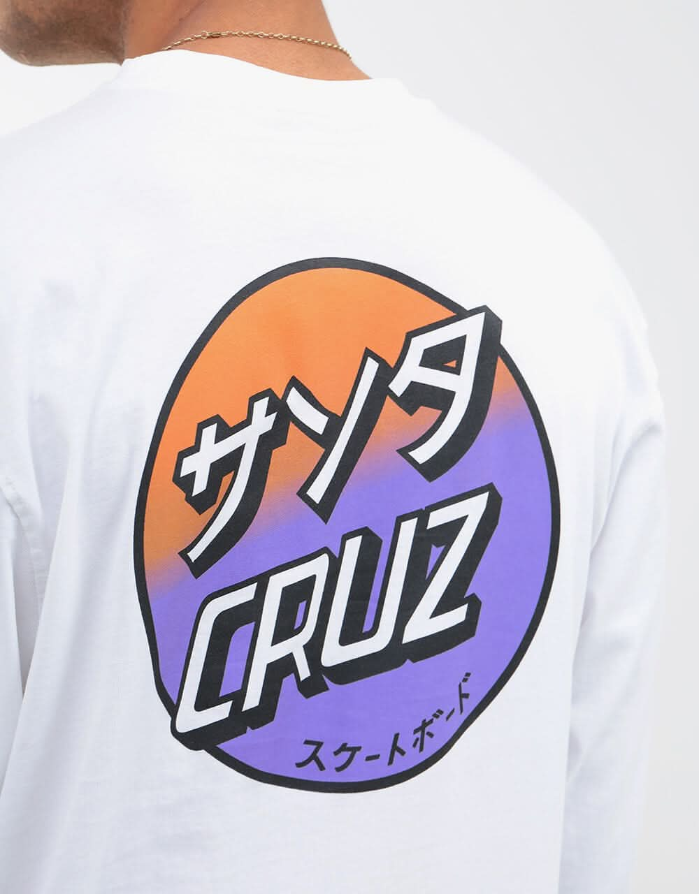 Santa Cruz Mixed Up Dot Fade L/S T-Shirt - White