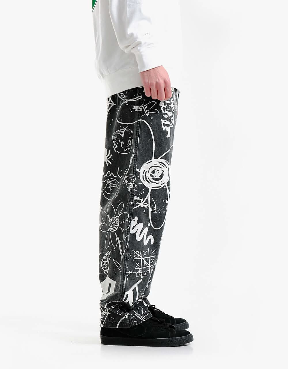 Route One Beach Pants - Doodle Black