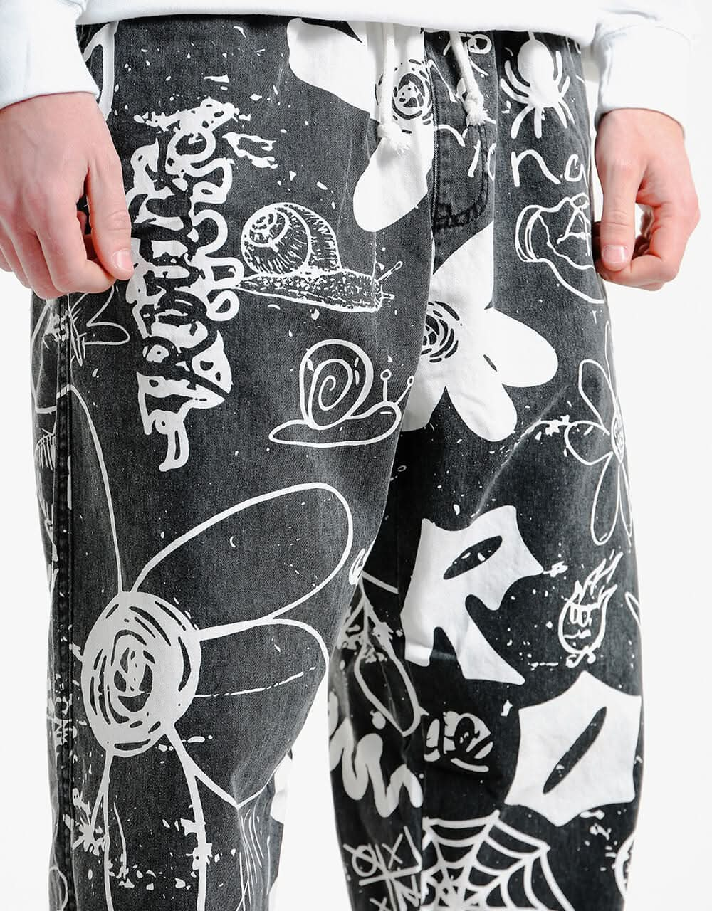 Route One Beach Pants - Doodle Black