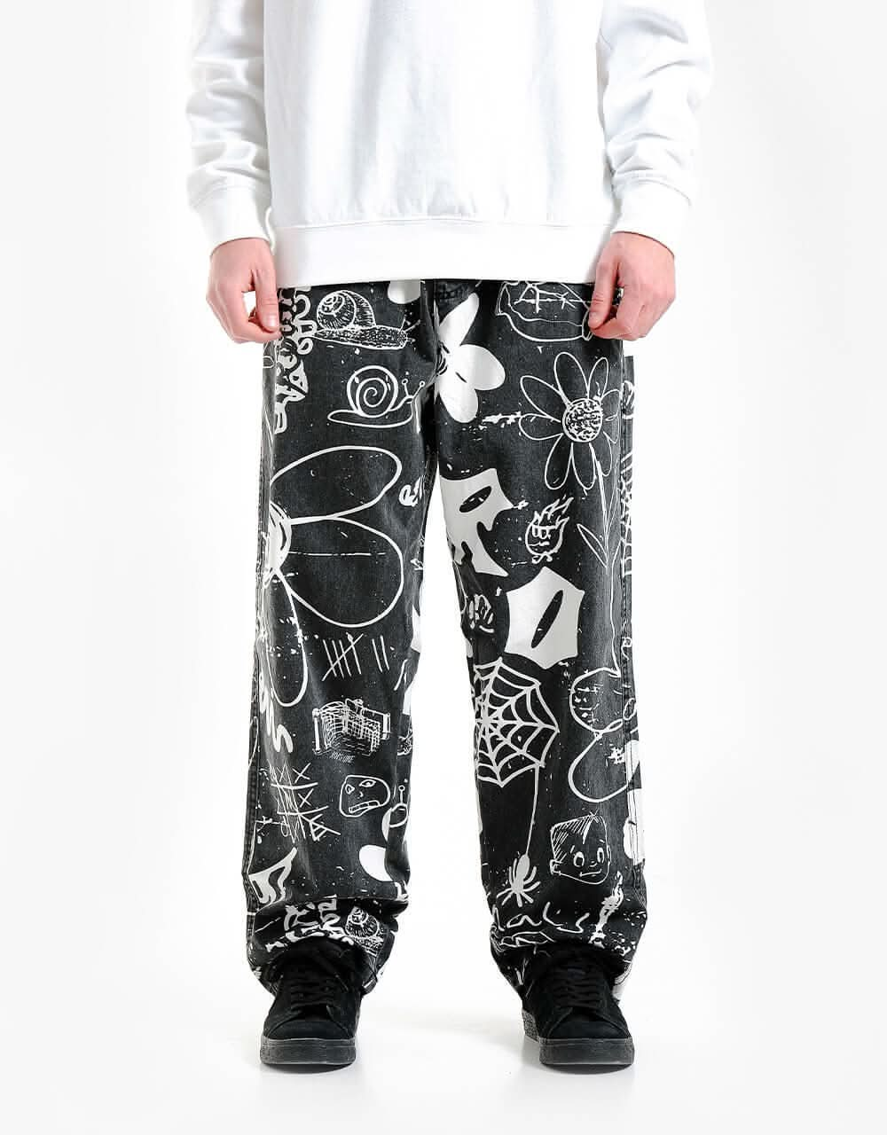 Route One Beach Pants - Doodle Black