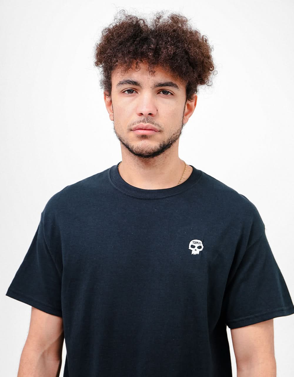 Zero Single Skull Embroidery T-Shirt - Black/White