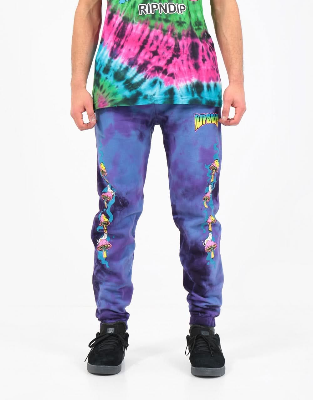 RIPNDIP Psychedelic Sweatpants - Purple Acid Wash