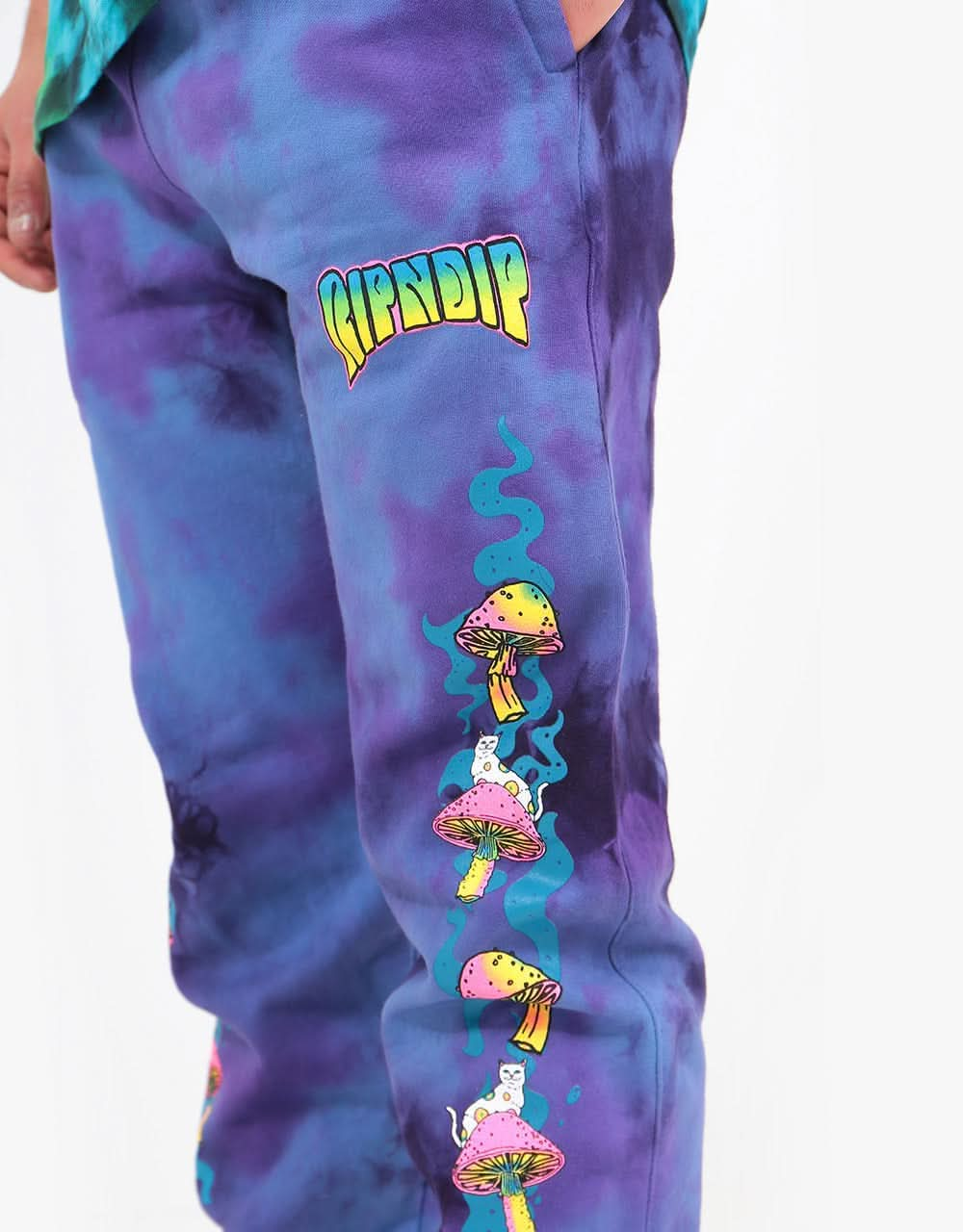 RIPNDIP Psychedelic Sweatpants - Purple Acid Wash