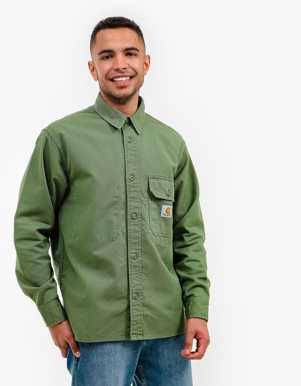 Carhartt WIP L/S Reno Shirt - Dollar Green (Crater Wash)