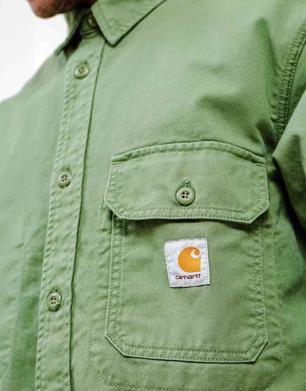 Carhartt WIP L/S Reno Shirt - Dollar Green (Crater Wash)