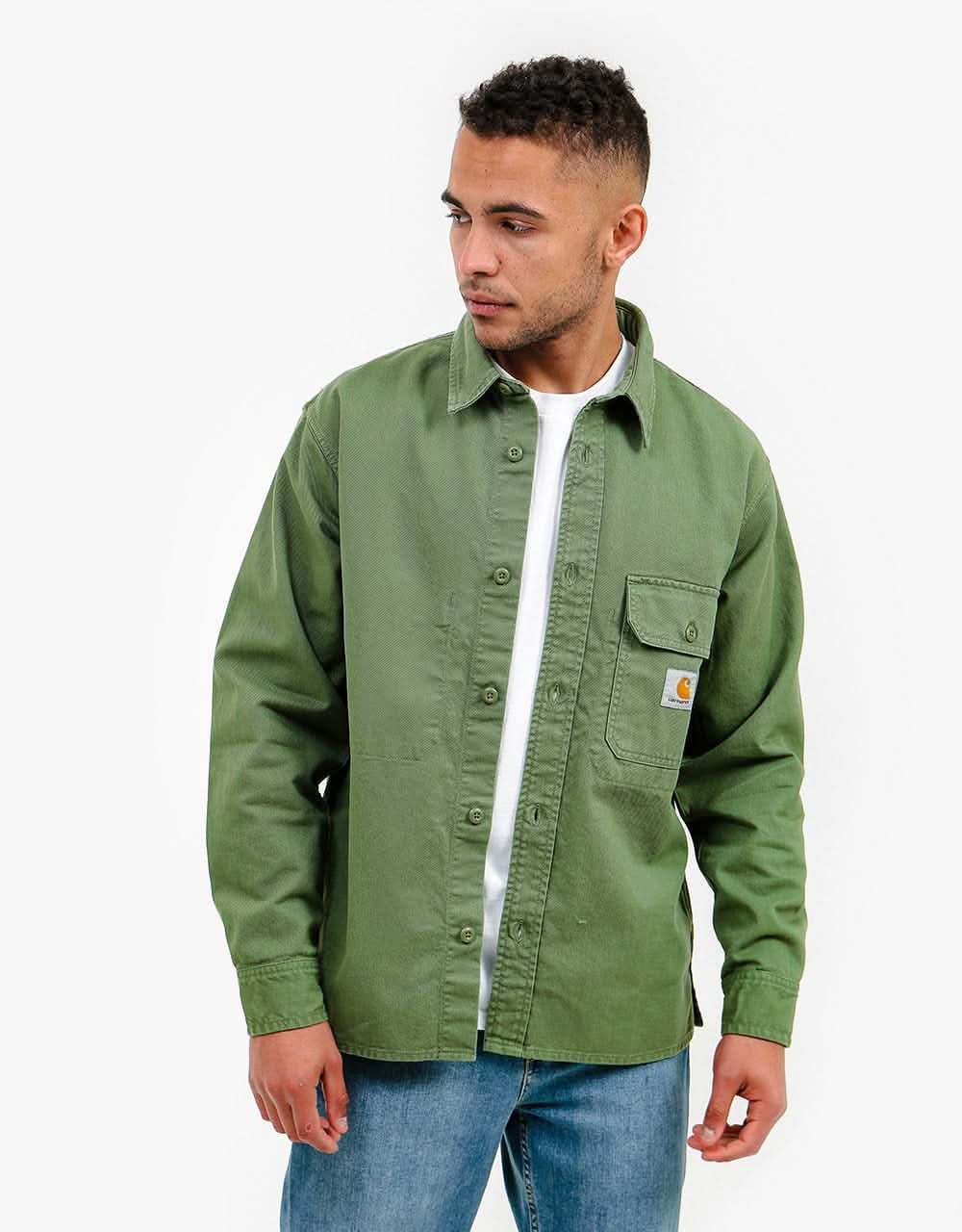 Carhartt WIP L/S Reno Shirt - Dollar Green (Crater Wash)